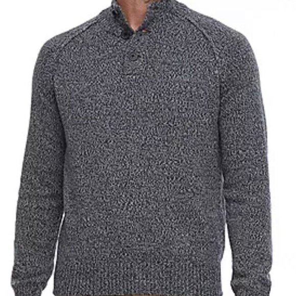 MUTUAL WEAVE Mens XL Fitted Mock Neck Long Sleeve Cotton Pullover Sweater NWT - Picture 1 of 2